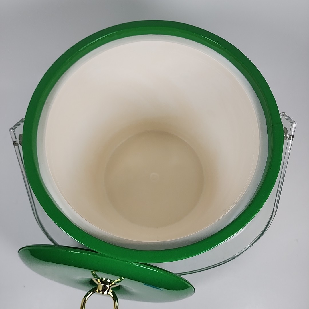 Vintage Royal Crown RC Cola Green Ice Bucket Cooler w/Handle & Lid Green