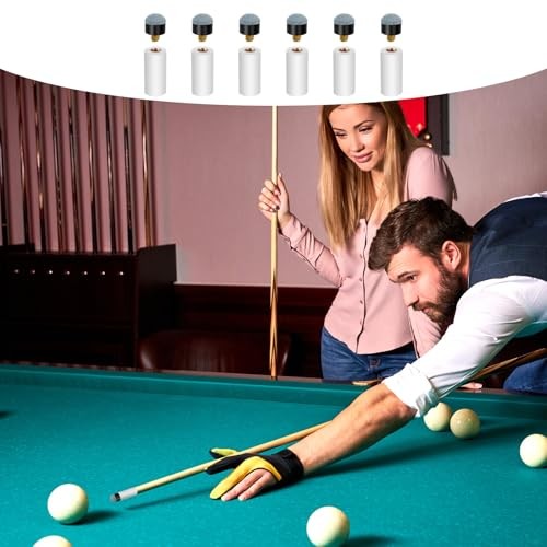 10 Sets Pool Cue Tips Replacement Kit Screw On Pool Stick Tips White Billiard