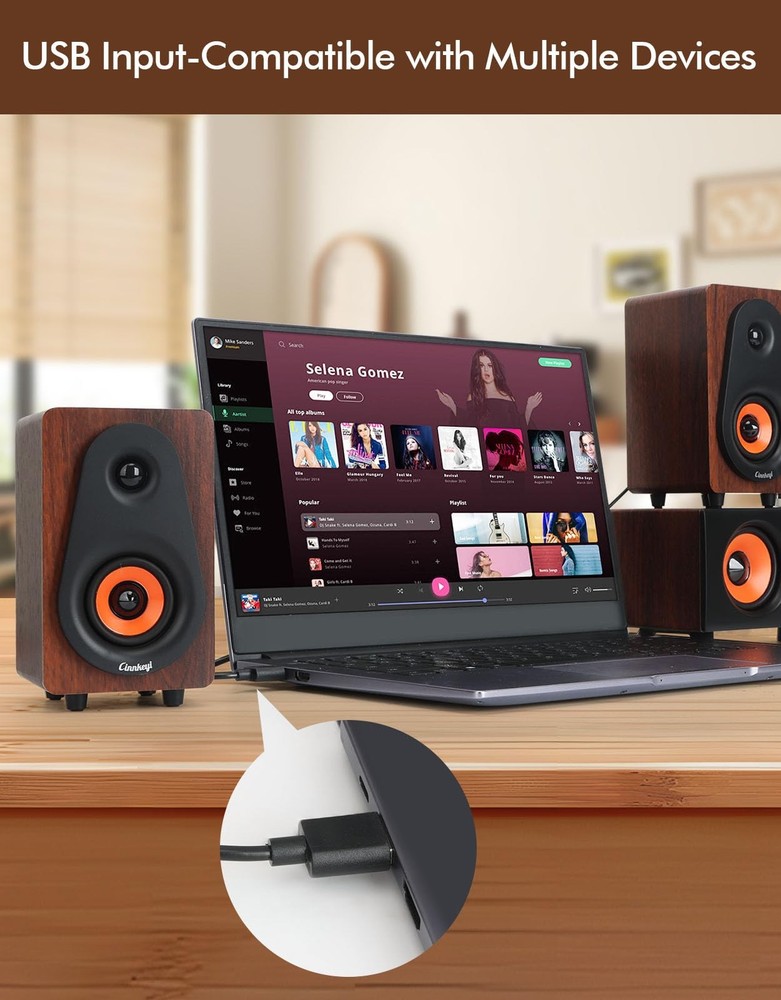 【2026 Update】 USB 2.1 Computer Speakers with Subwoofer, 3.5mm/USB Input Pc Sp...