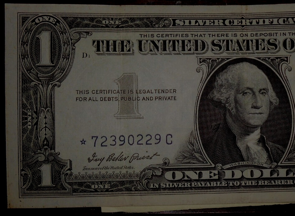 1957 Silver Certificate Star Note EXTRA FINE - ABOUT UNCIRCULATED - * 72390229 C