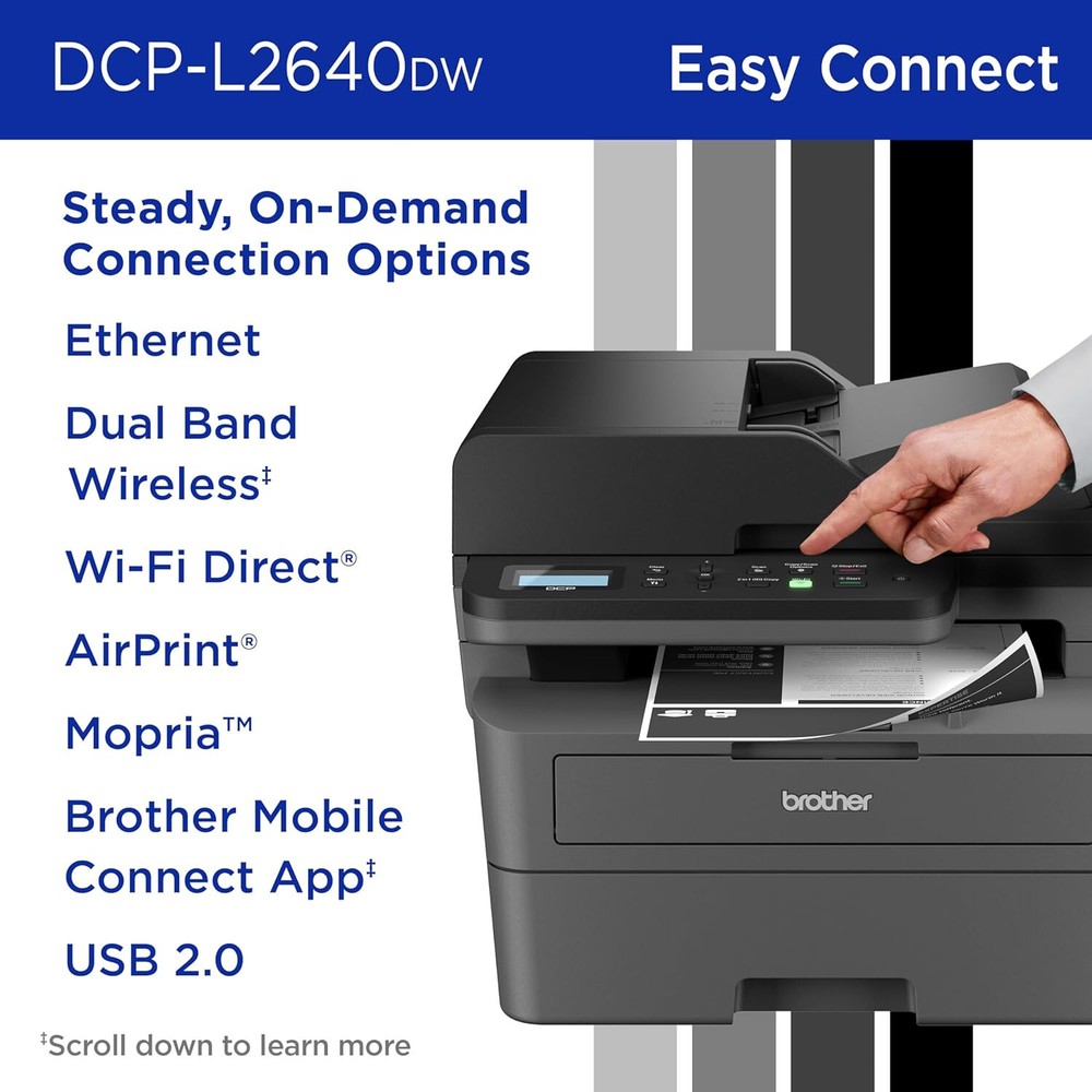 Brother DCP-L2640DW Multifunction Wireless Monochrome Laser Printer