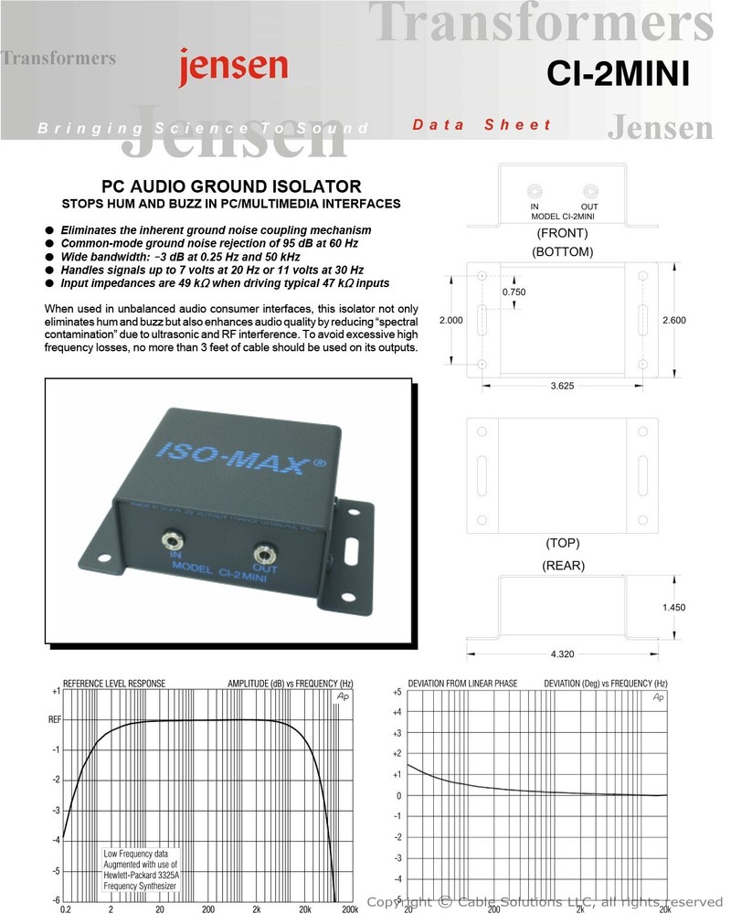 Jensen Transformers CI-2MINI Hum/Buzz Eliminator/Isolator - mobile, computer