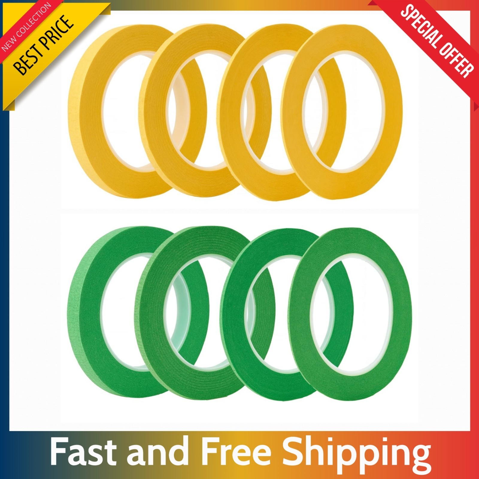 4 Rolls Automotive Fine Line Tape – 1/16, 1/8, 1/4, 1/2 Inch Paint Masking Tape.