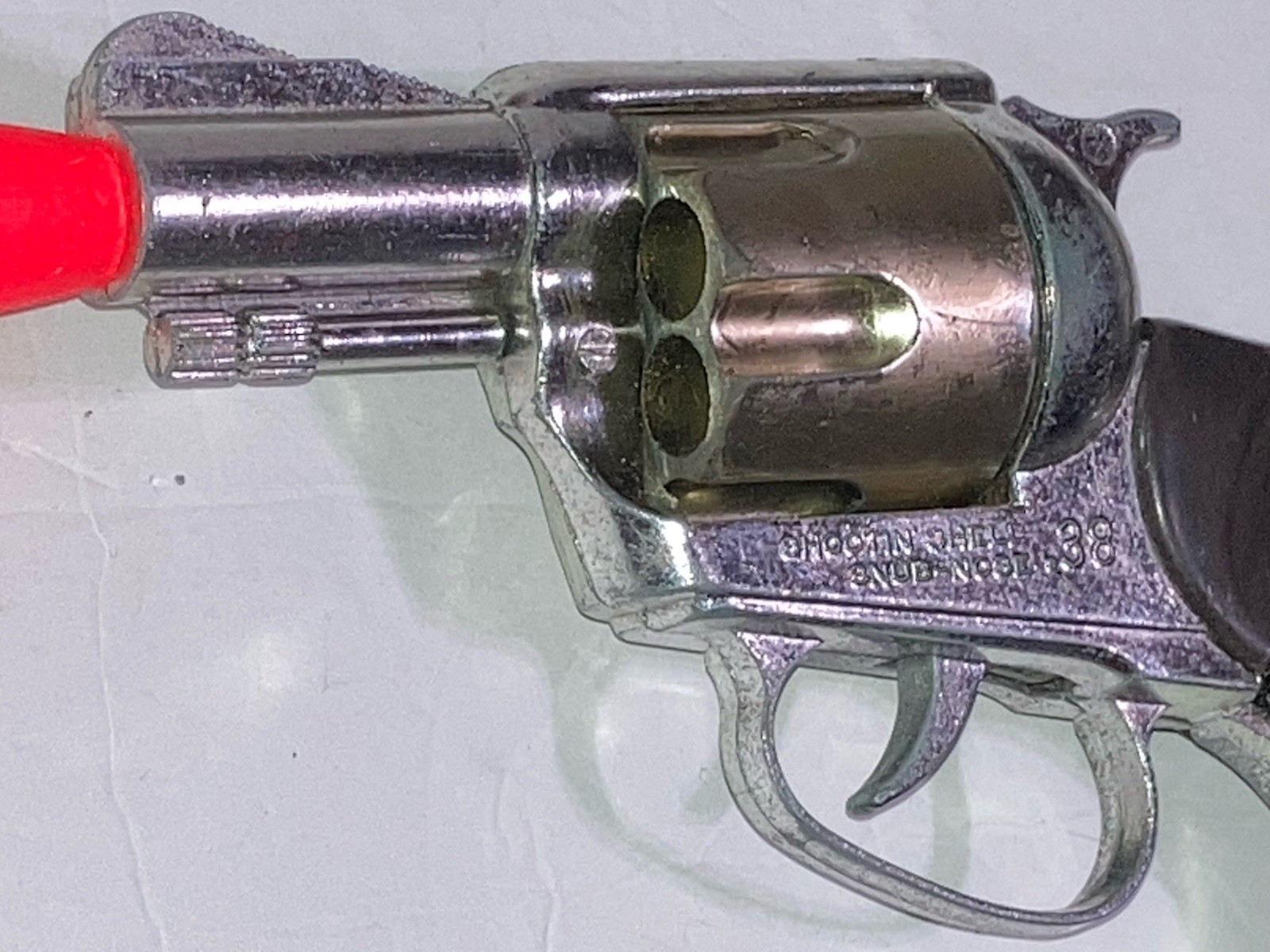 1959 Mattel Shootin' Shell Snub-Nose 38 Toy & Holster, Badge & Papers In Box