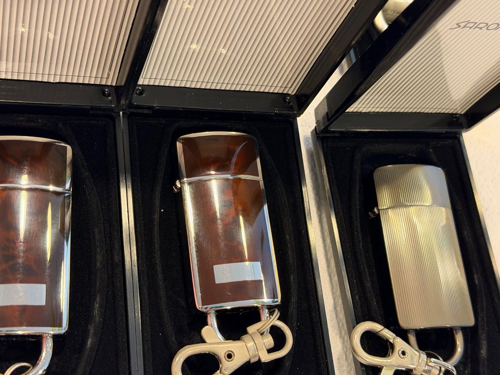 Brand New NOS Sarome Cigarette Cigar Lighter Lot Tobacciana Clip Chain Lot 12