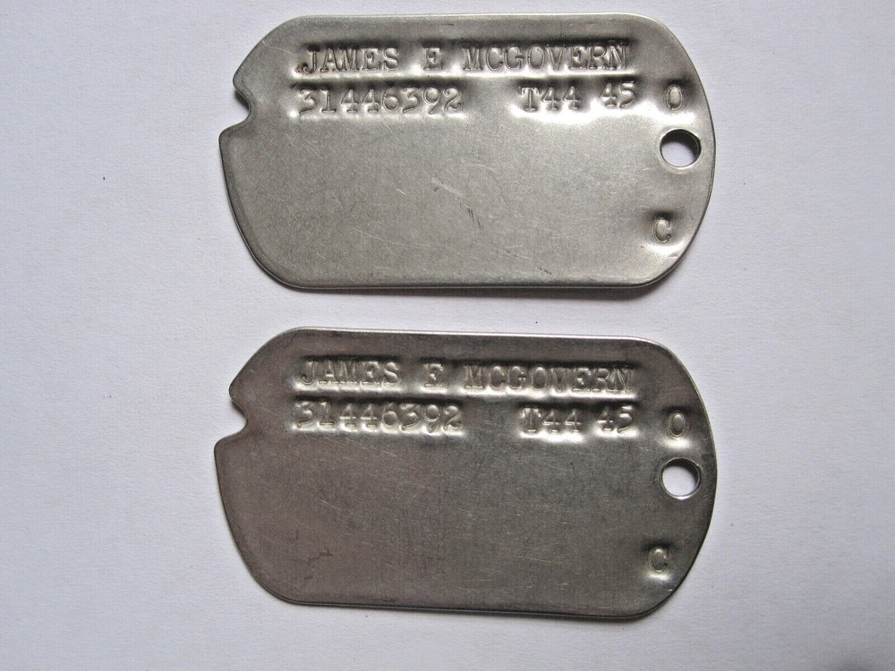 1944 Pair of Dog Tags for James E. McGovern
