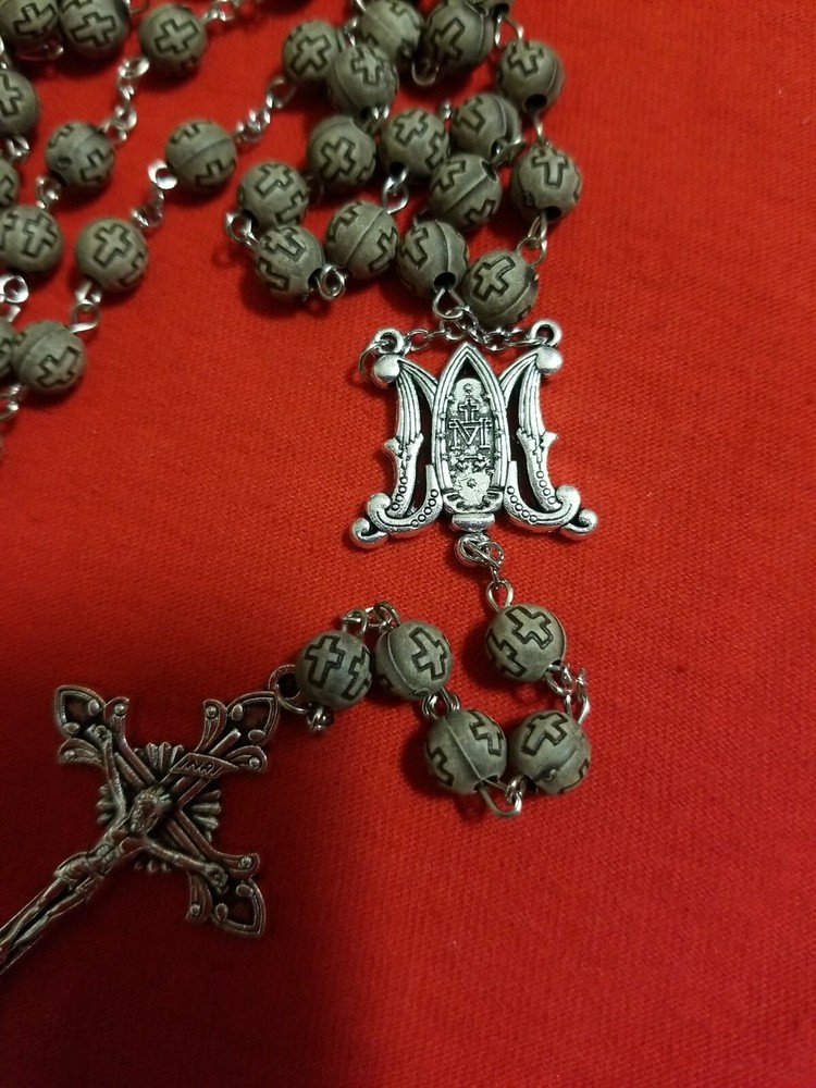 CHRISTIAN CATHOLIC ROSARY SILVER PLATED