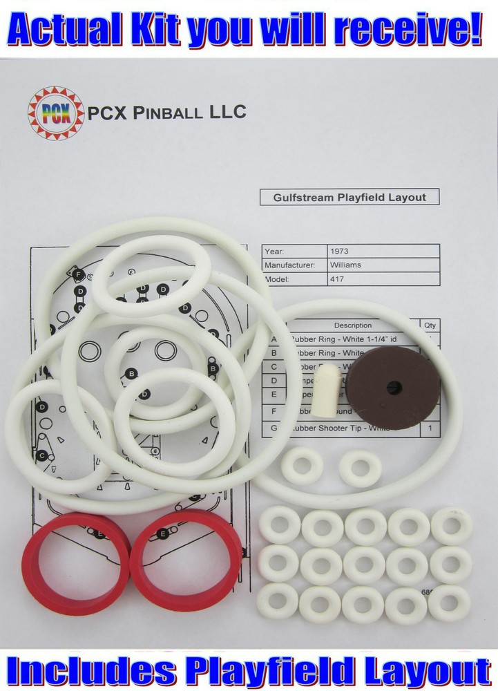 1973 Williams Gulfstream Pinball Machine Rubber Ring Kit