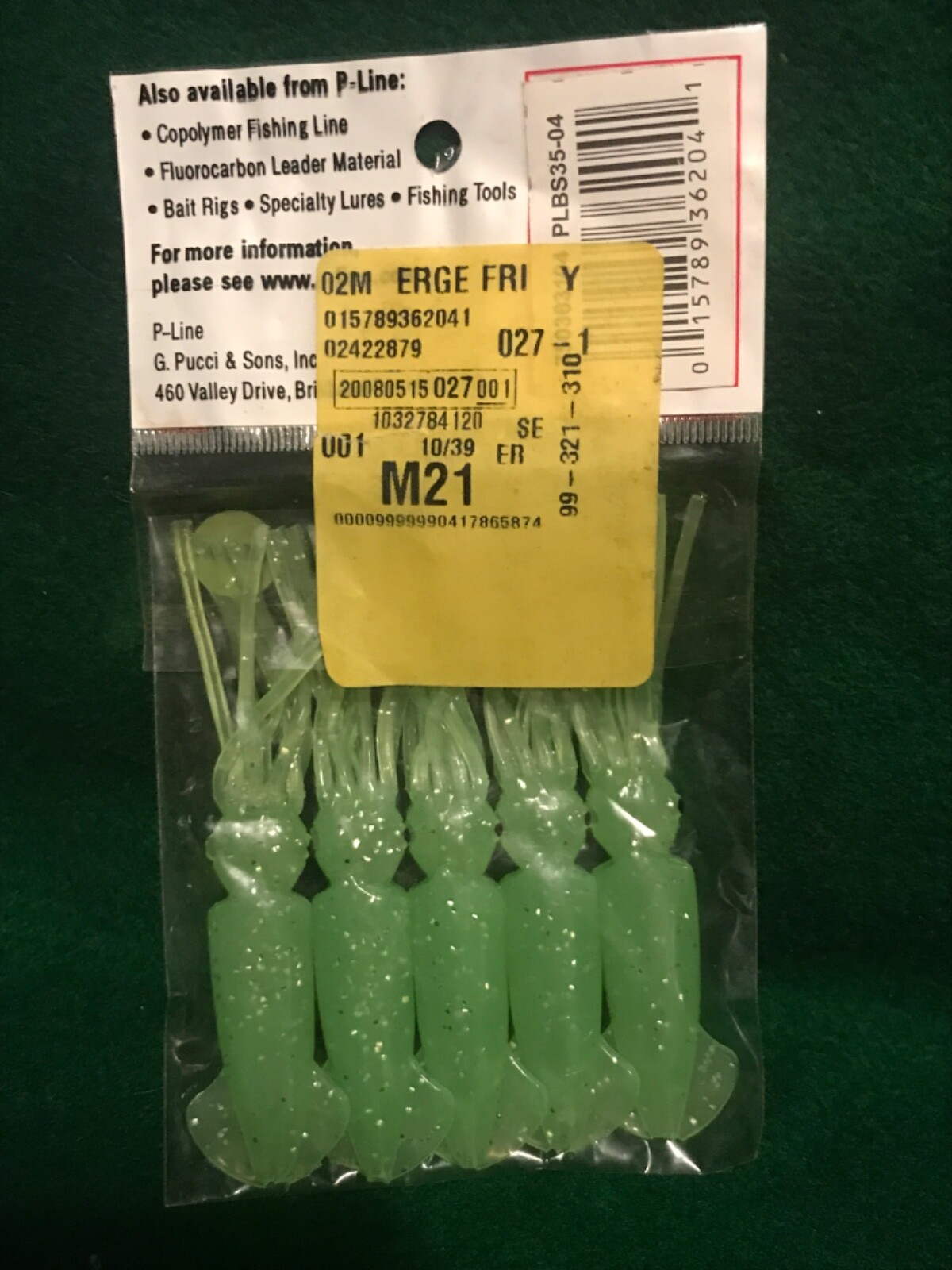 4 NEW 5 Packs P-Line Sunrise Squid skirts 3-1/2" Mixed glow & red black yellow