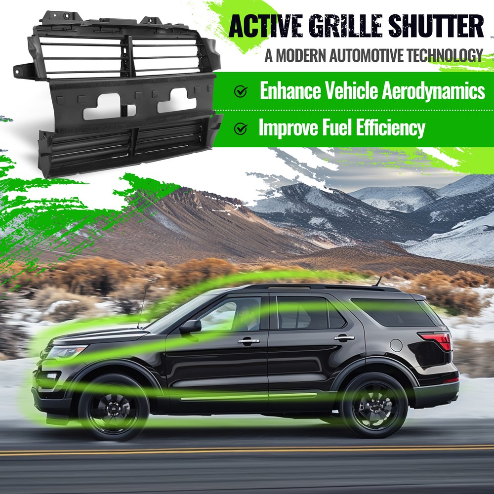 Active Radiator Grille Shutter Assembly W/O Motor For Ford Explorer 2013-2019