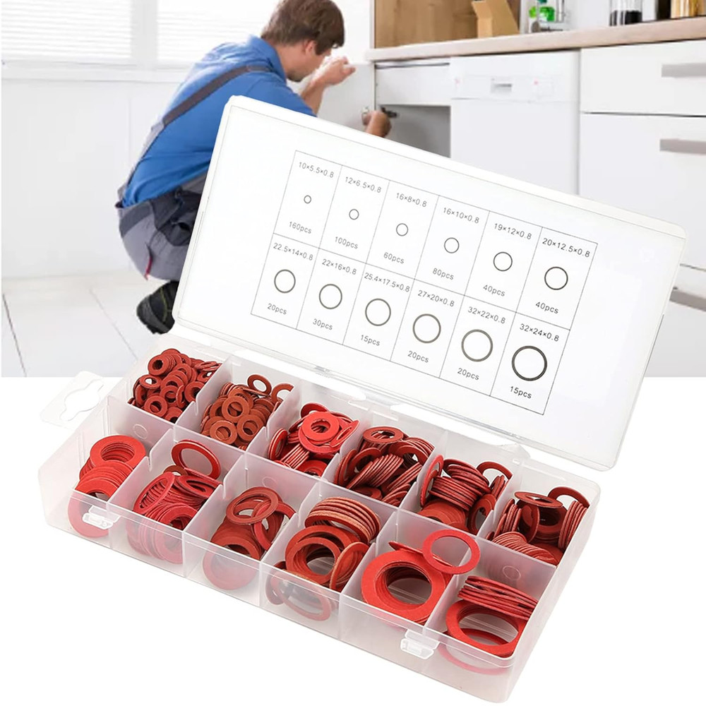 Fiber Flat Washers, Washer Assortment, Insulation Assorted Fiber Washers, High T