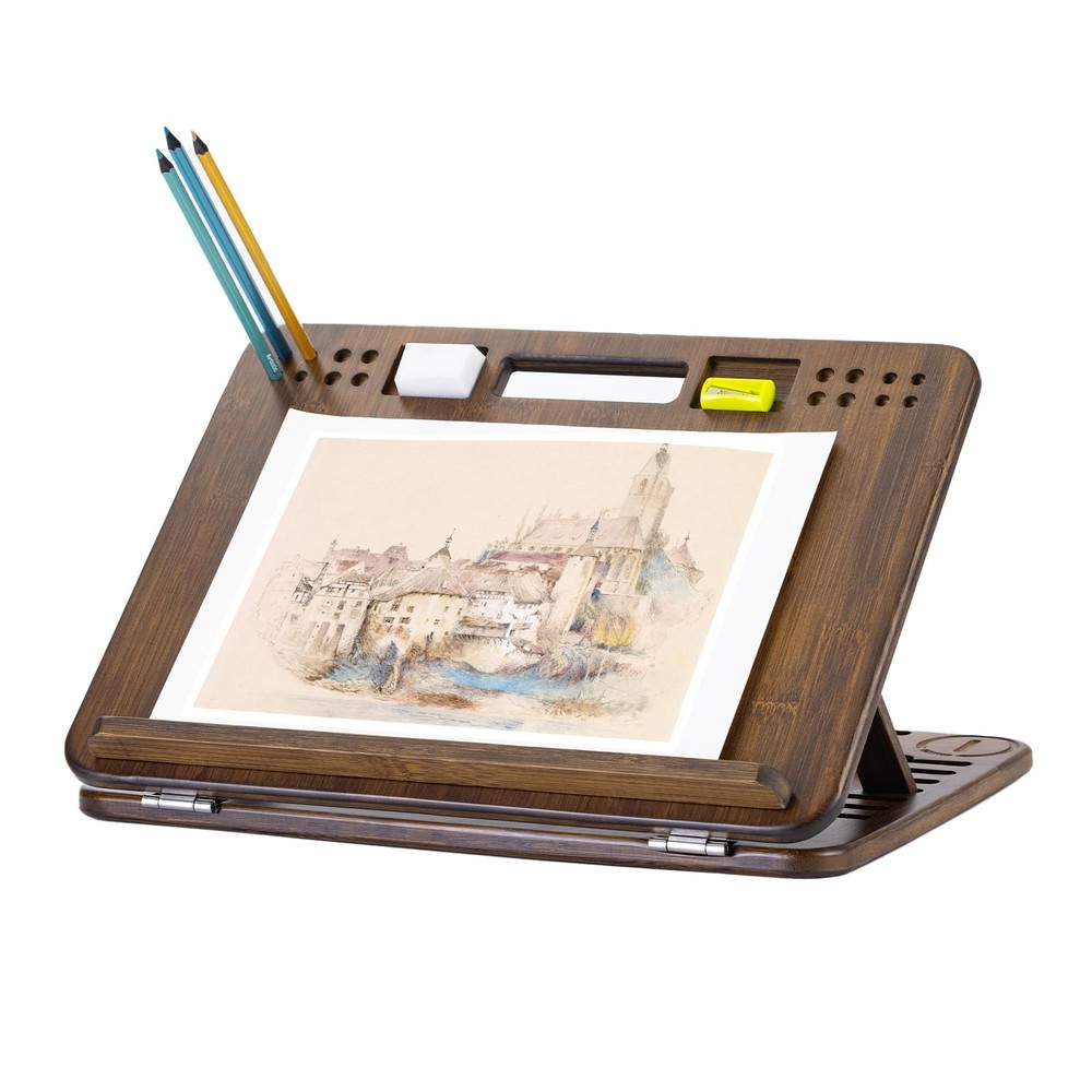 6-Position Table Easel, 16x12 Inch Adjustable Drawing and Sketching Board wit...