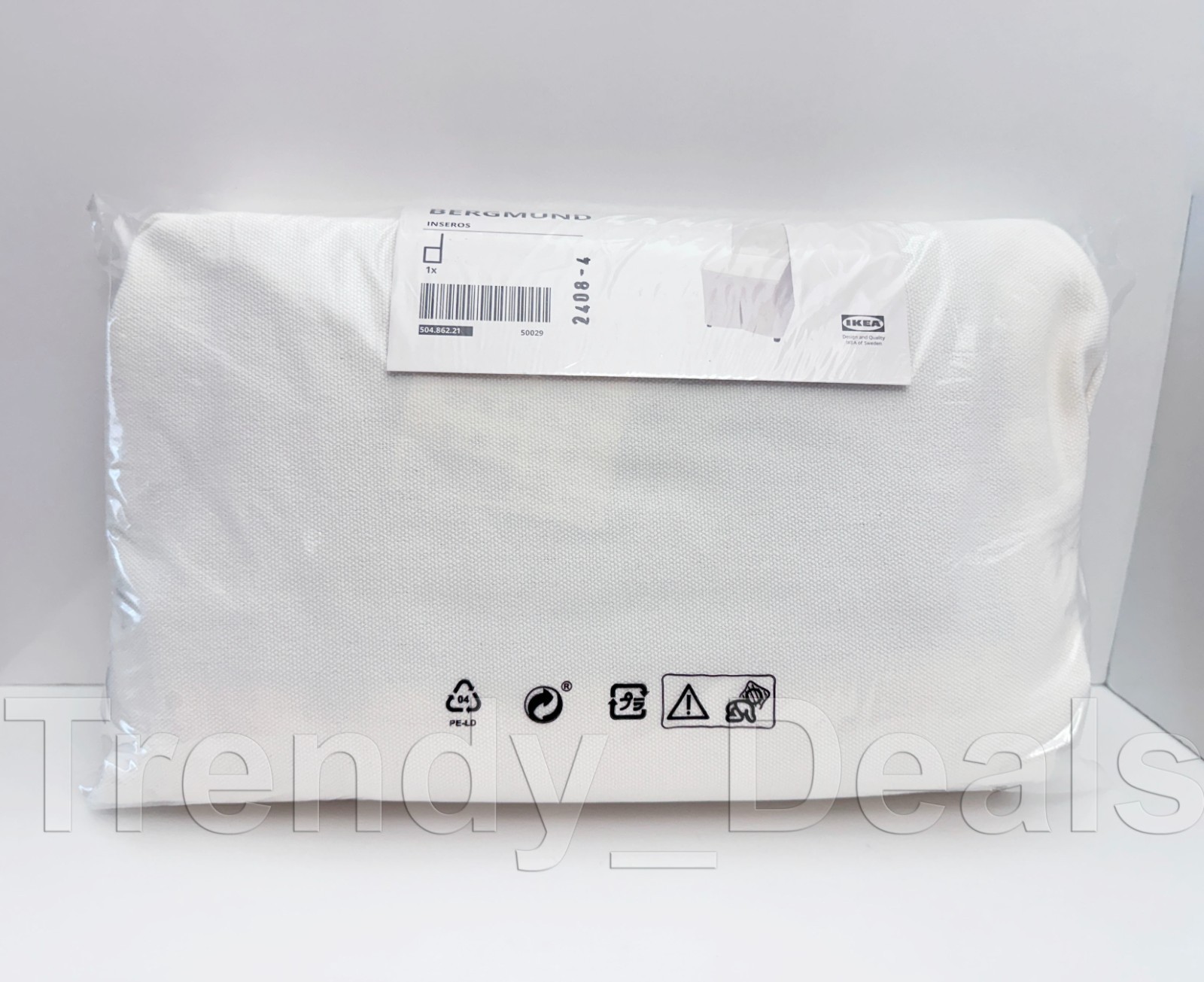 Ikea BERGMUND Chair Cover, LONG, 100% Cotton Inseros White 504.862.21 - NEW