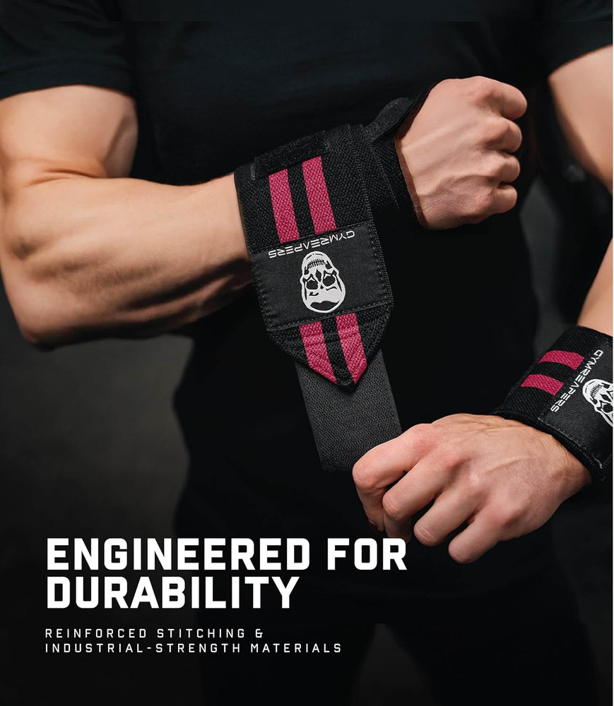 IPF Approved 18" Weightlifting Wrist Wraps for Powerlifting & Strength Training