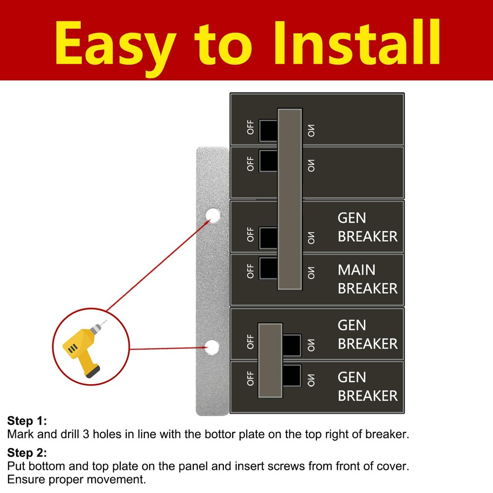 Generator Interlock Kit Compatible with Square D Generator Interlock Kit for ...