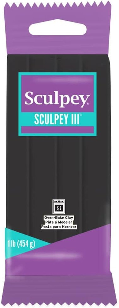 S31-042 III Polymer Clay, 1-Pound, Black, 1/Pkg
