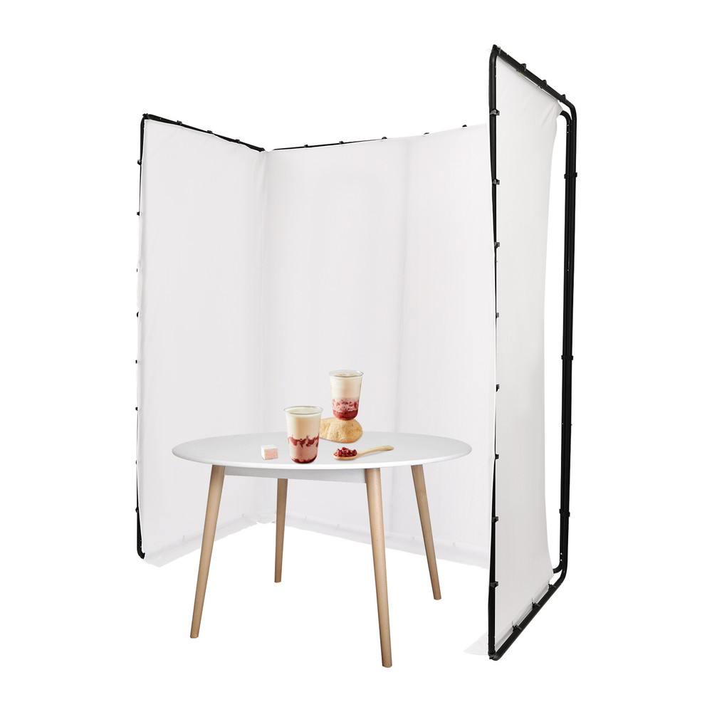 Photography Backdrop Stand With White Cloth Kit For Studio Use
