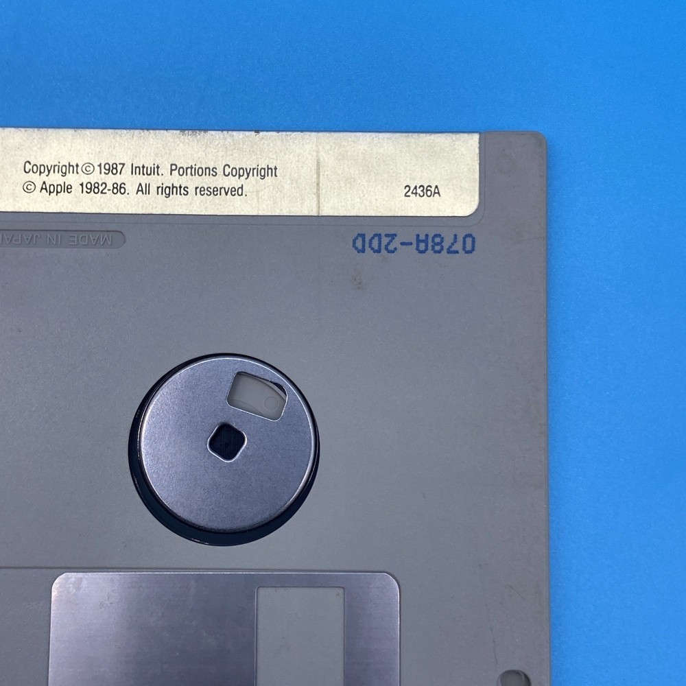 1987 Quicken Apple IIGS Program A disk VTG Floopy Disk Untested