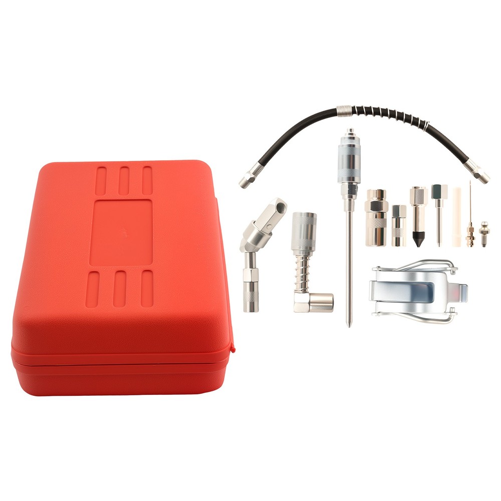 Complete Grease Gun Set 3000PSI with Spring Hose and Multiple Adapters