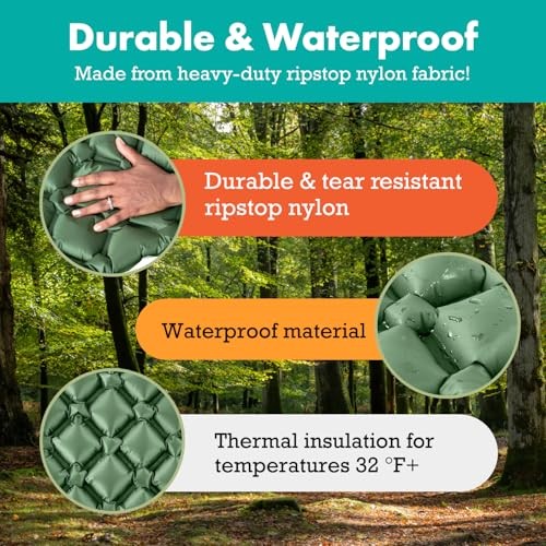 Ultralight Sleeping Mat - Inflatable & Compact Camping Air 1-pack Green
