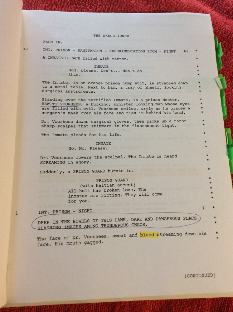 ORIGINAL SCRIPT THE EXECUTIONER NATE LANGFORD JENNIFER BLAIR