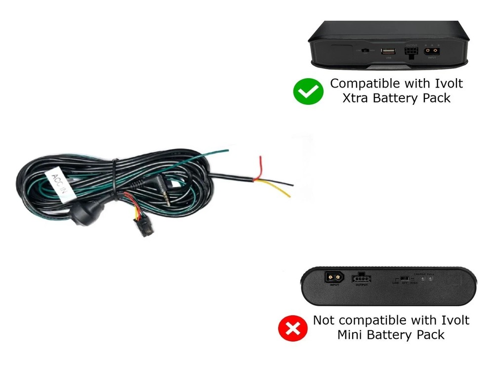 Thinkware Ivolt Xtra (BAB95) External Battery Hardwire Output Connection Cable