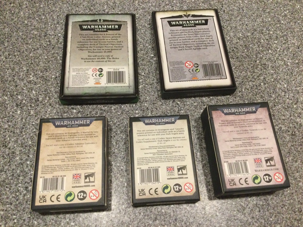 warhammer 40k Data Cards