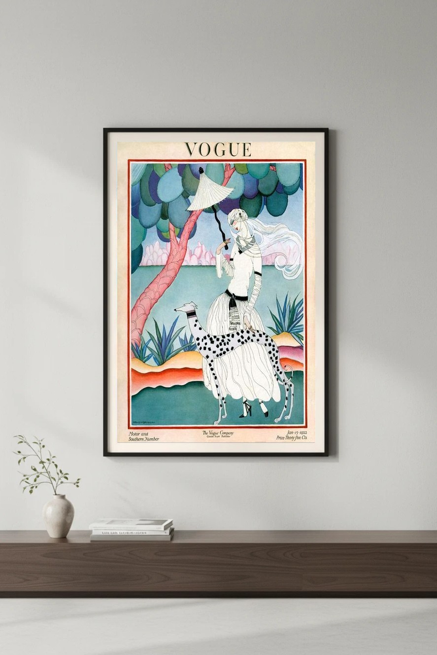 VOGUE Cover by Helen Dryden - Vintage 1922 Art Deco Style Poster 24x36” RARE Rep