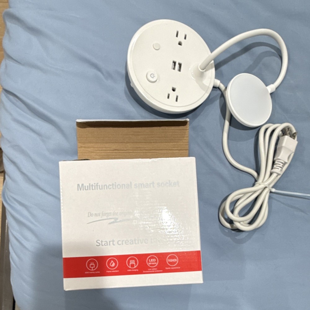 Smart Plug Type A 3-Outlet Plug-In Smart Socket with USB Ports, White
