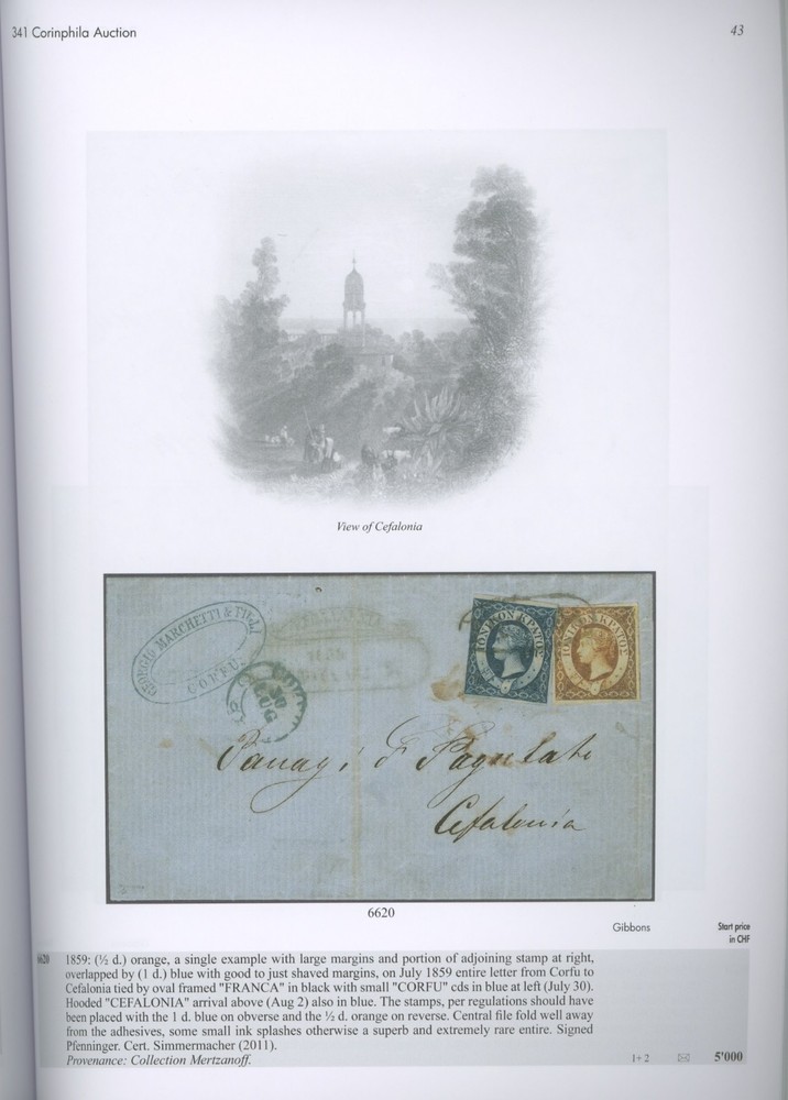 Ionian Islands Great Britain Greece Specialized Auction Catalog Corinphila 2024