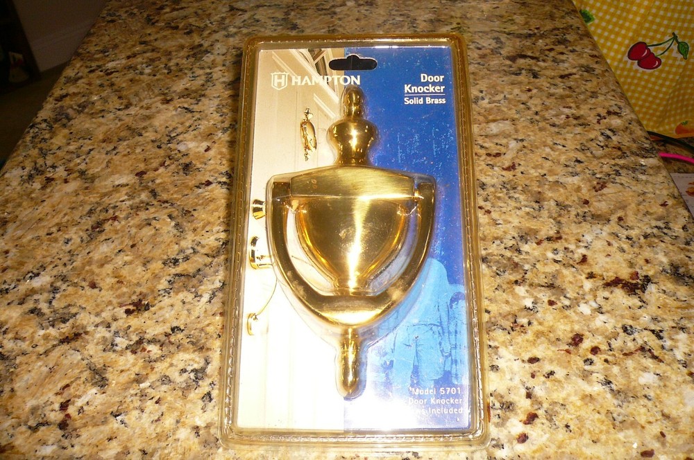 Hampton Solid Brass, Door Knocker with Mounting Hardware, Model 5701, Brand New.