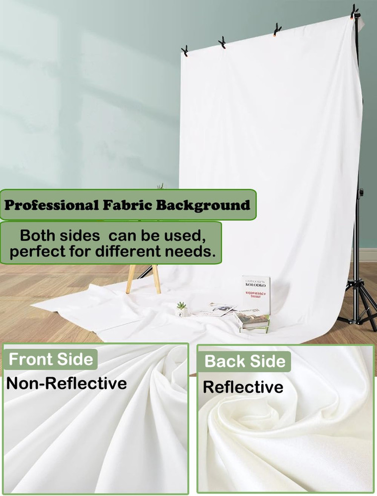 4.9×9.8Ft White Seamless Fabric Backdrop,Thicken, Screen Backdrop,Polyester Mate