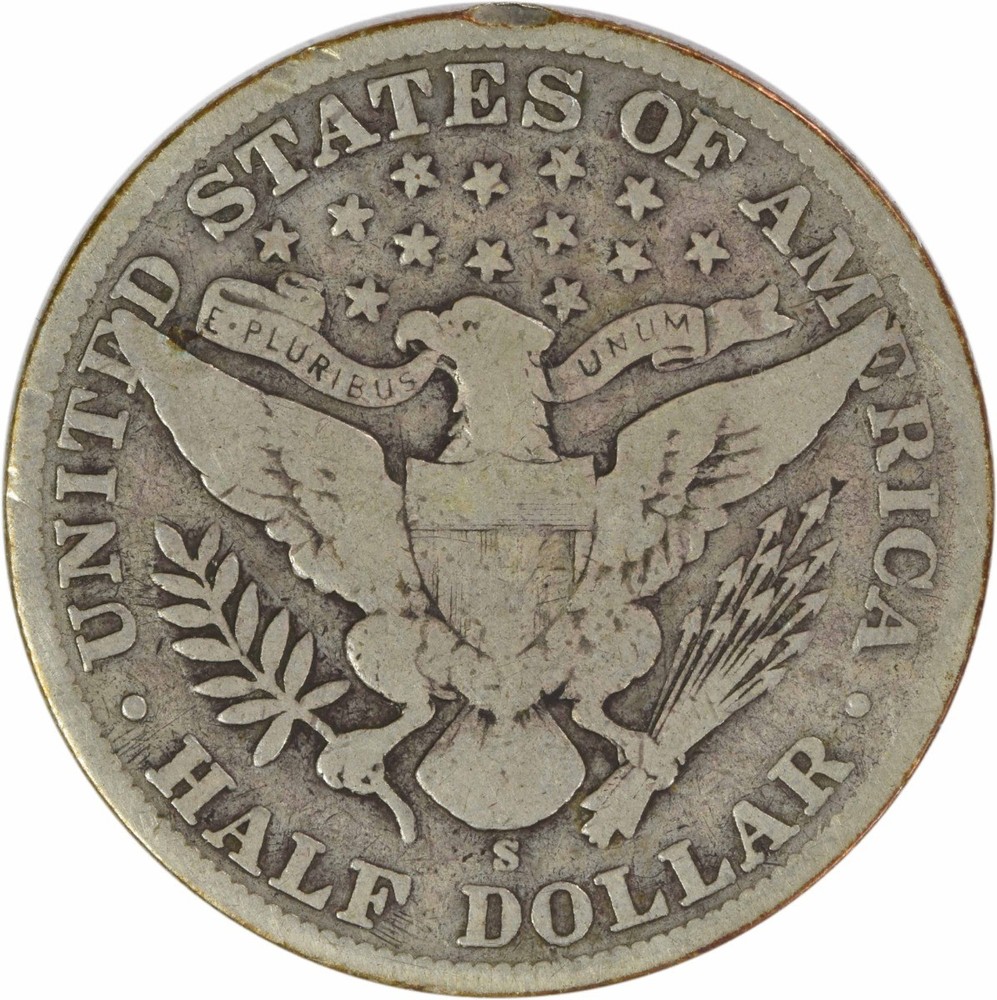 1908-S Barber Silver Half Dollar VG Uncertified #316