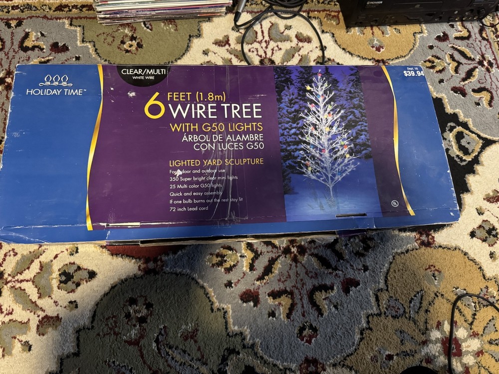 Holiday Time 6ft Lighted Wire Tree - MISSING BASE