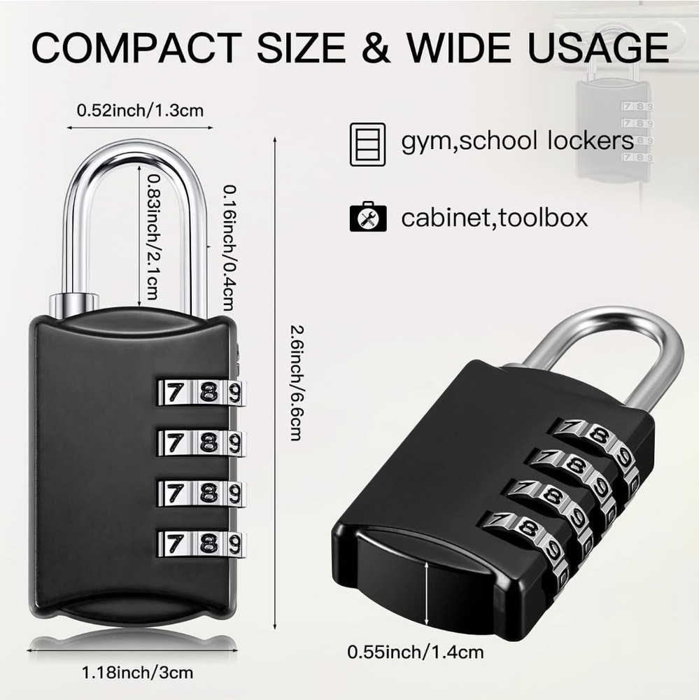 40 Pcs 4 Digit Combination Locks Combination Padlock Luggage Number Locks Out...