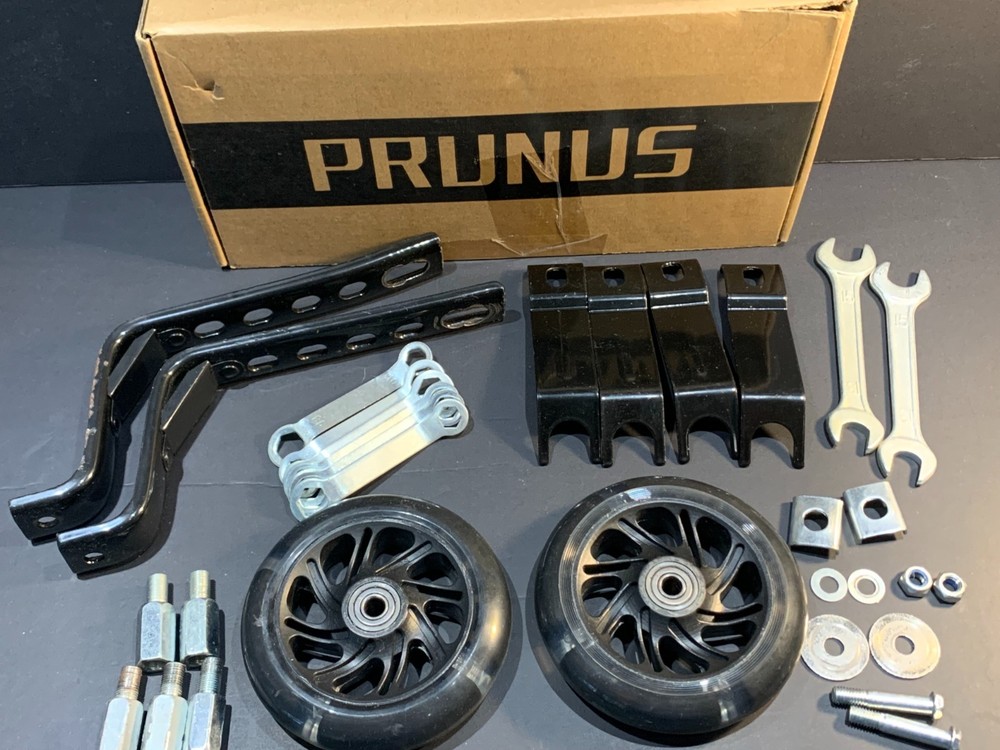 Prunus Flash Training Wheels Set Black –Adjustable Width & Height – Fits 12"-20"
