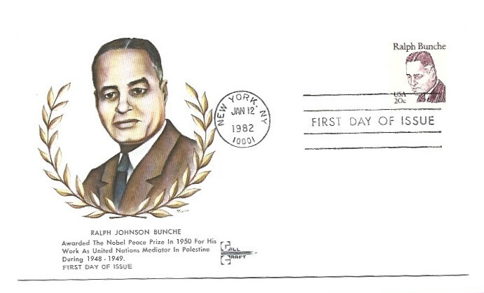1860 20c Ralph Bunche, GillCraft FDC
