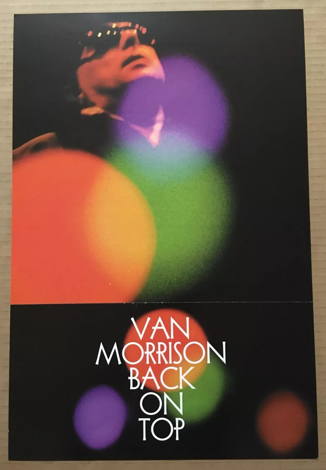 VAN MORRISON "BACK ON TOP" 2-SIDED U.S. PROMO POSTER - Hands Behind His Back