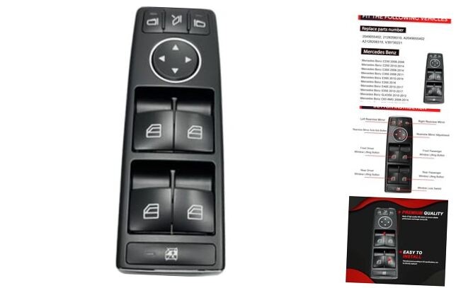 2049055402 Master Power Window Switch Button Front Driver Side Compatible with