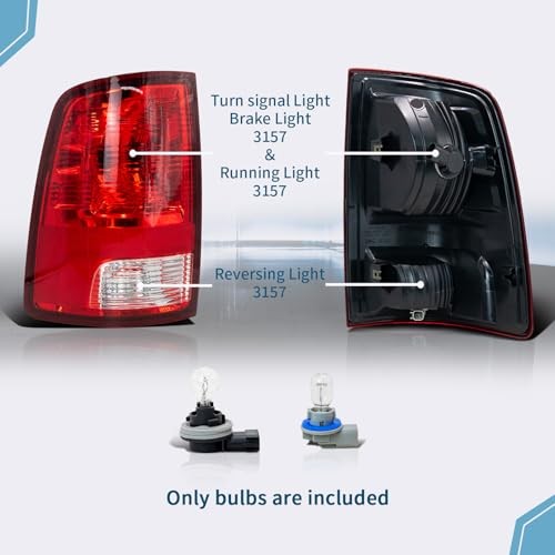 Rear Tail Lights Assembly Compatible With 2009-2018 Dodge Ram Left Driver Side