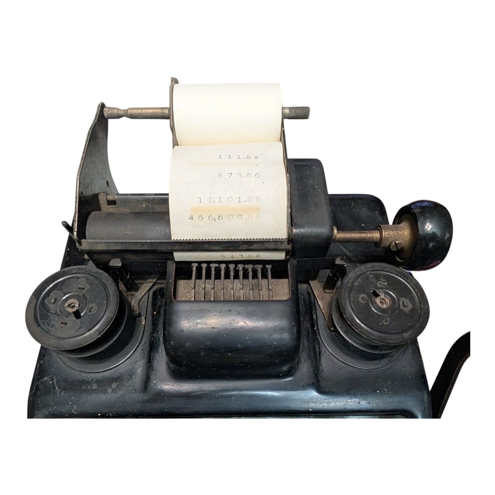 Vtg Burrough's Portable 8 Column Adding Machine Good Clean Working Condition