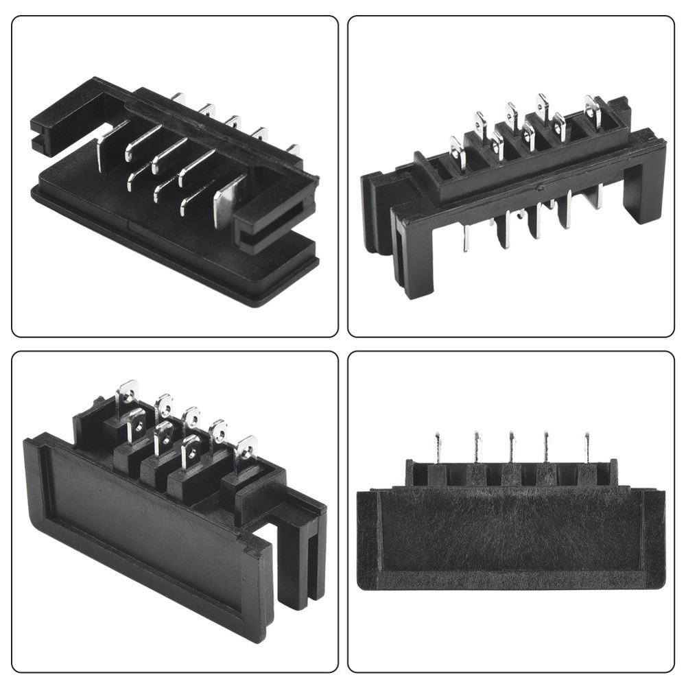 Bracket Connector Connector Terminal 2pcs Adapter Black Plastic Silver