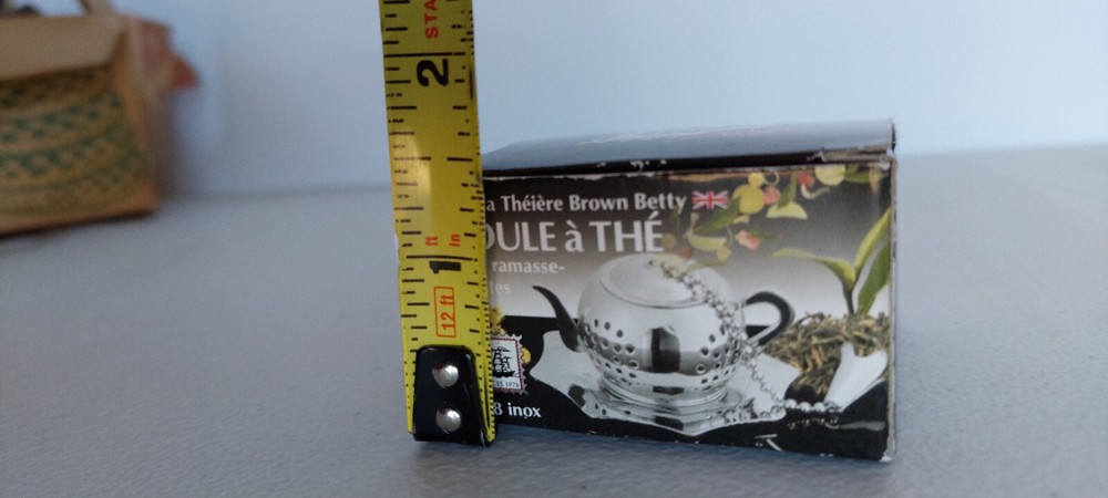 G&H Silver Toned Tiny Teapot & Serving Tray Shaped Whole LeafTea/Spice Infuser