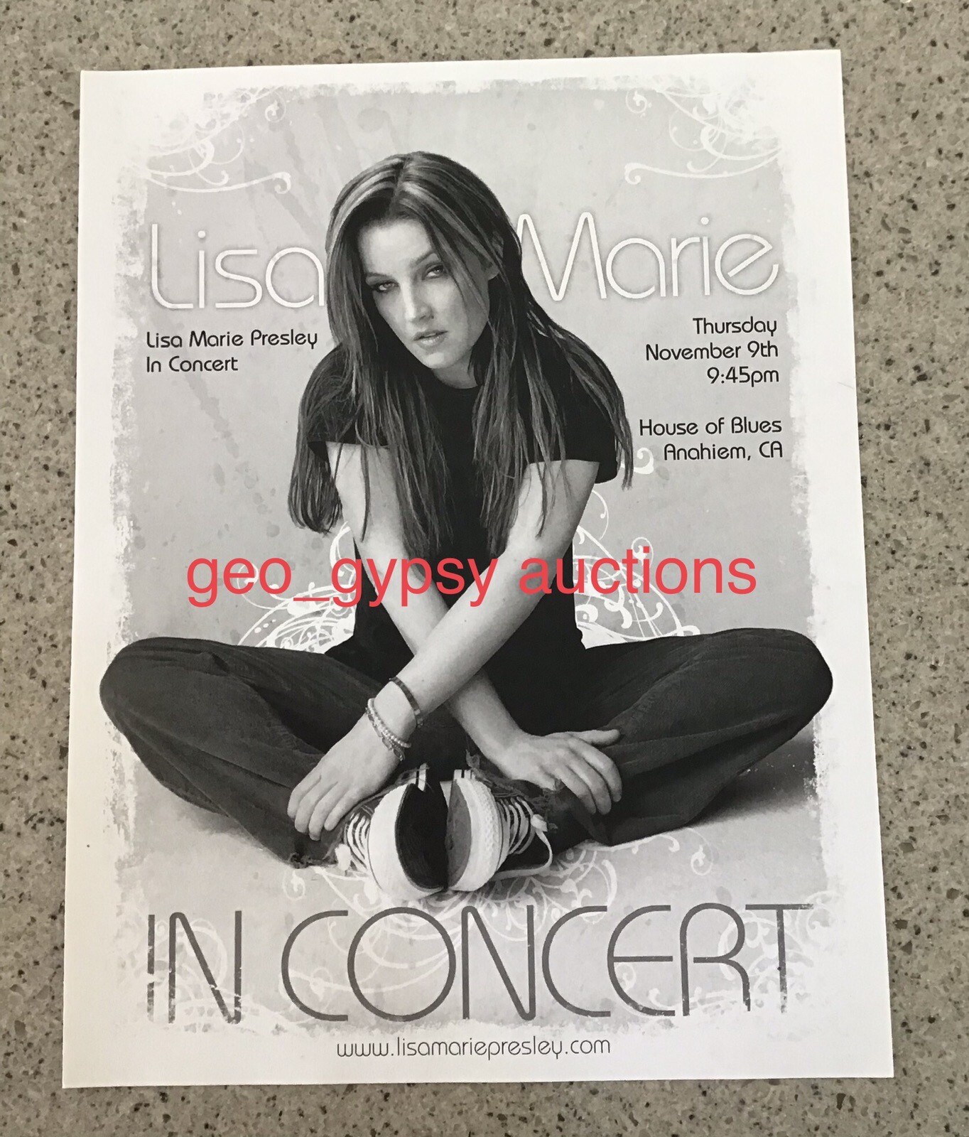 🔥Lisa Marie Presley House of Blues PROMO Flyer November 9 2005 Now What Tour🔥