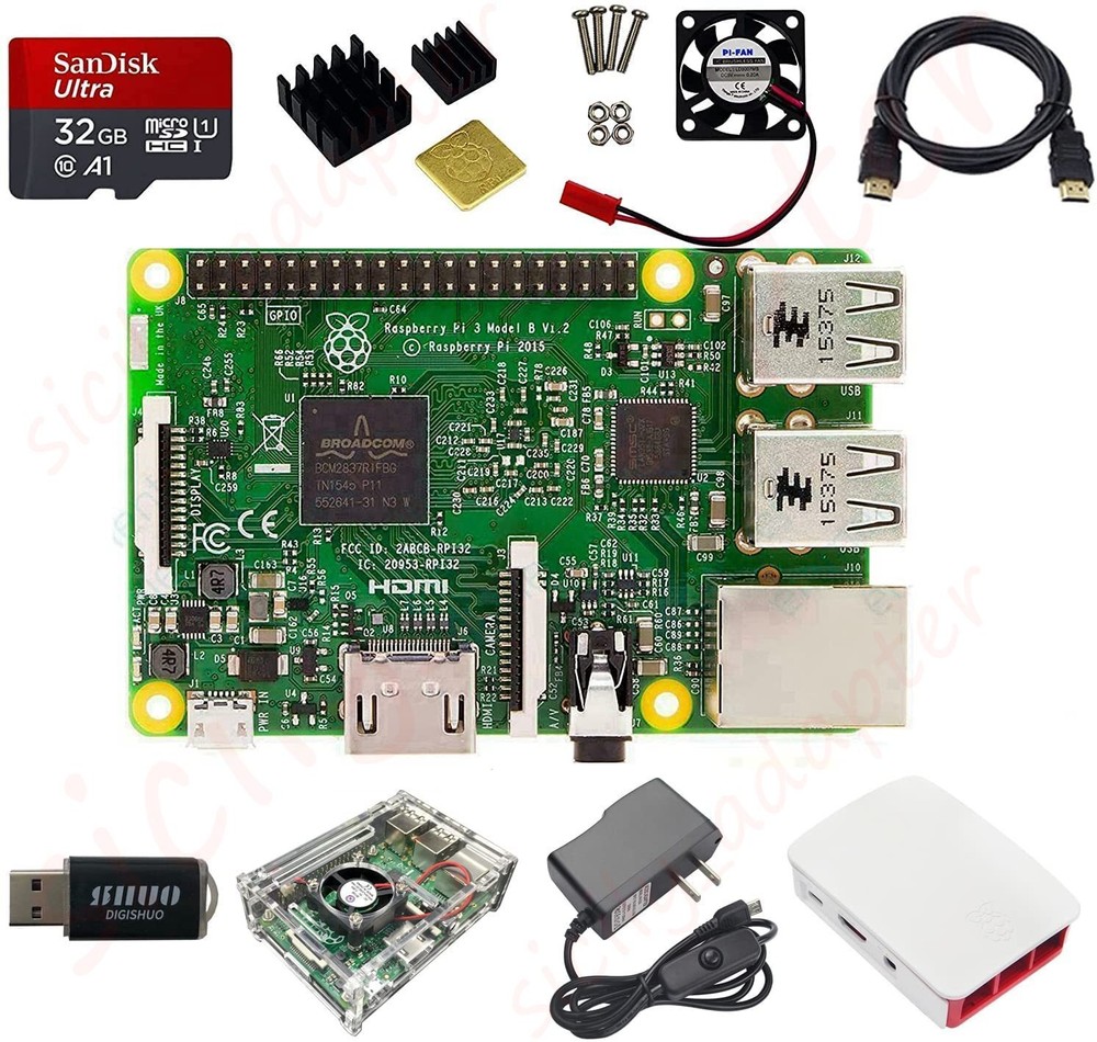 40Pcs [8 in 1 Starter Kit Raspberry Pi 3 Model B Module&Two Cases&HDMI Cable]