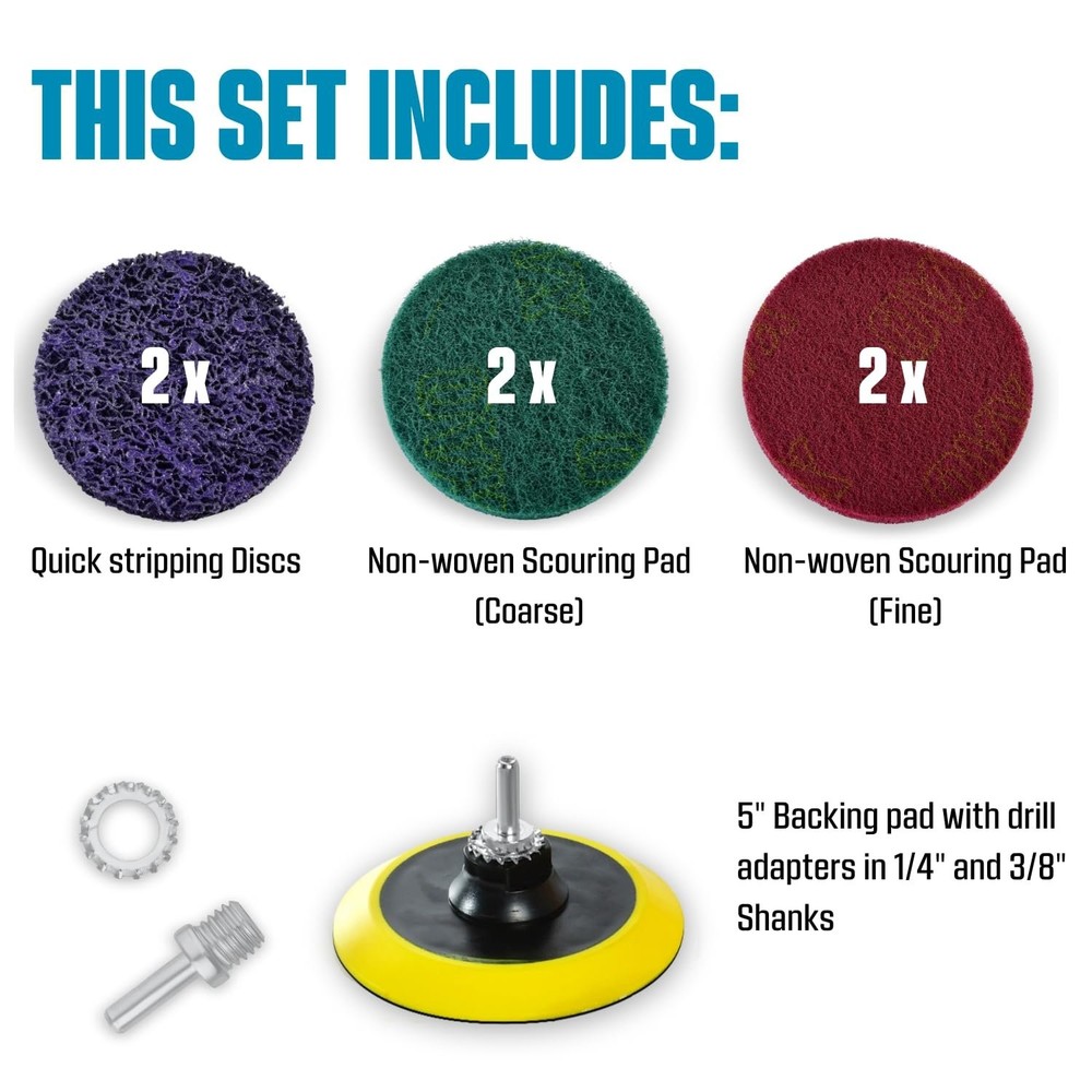 5-Inch Metal Stripping Surface Condition Kit for Angle Grinder