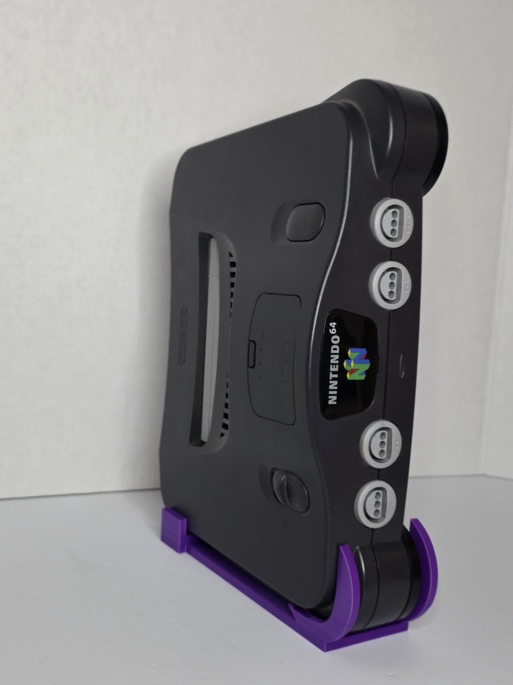 Nintendo 64 Vertical Stand | Custom 3D Printed N64 Display Mount | Space-Saving