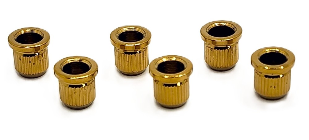 6 Large Gold String Through Body Guitar Ferrules