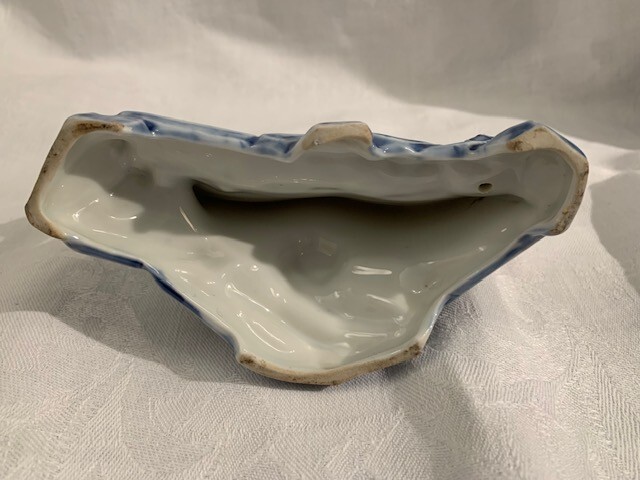 two antique place cards, menu stands maritime theme