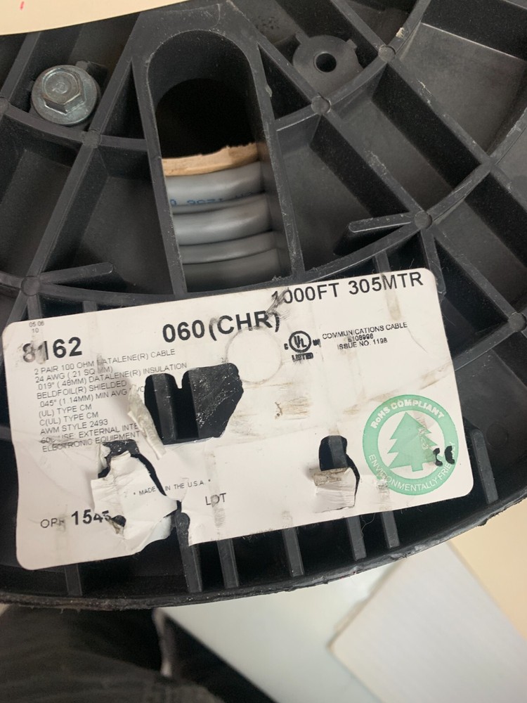 BELDEN 8162 Multiconductor Cable Digital Audio Low Volt. Analog & Control Signal